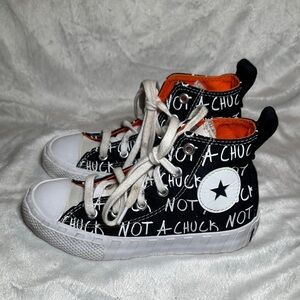 Converse Not A Chuck Kids High-Top Sneakers Black and White Size 12